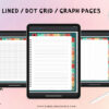 floral planner lined pages